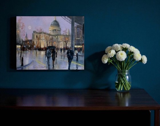 Evening rain , St Pauls Cathedral, London