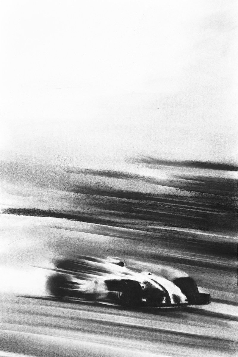 Illustrative Charcoal Drawing , Echo Of Velocity By Denny Stoekenbroek, 13 X 20, Artwork For Sale On Artfinder