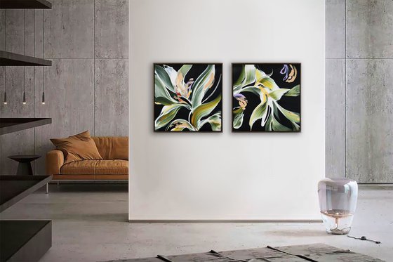 Polynesian Flowers Diptych