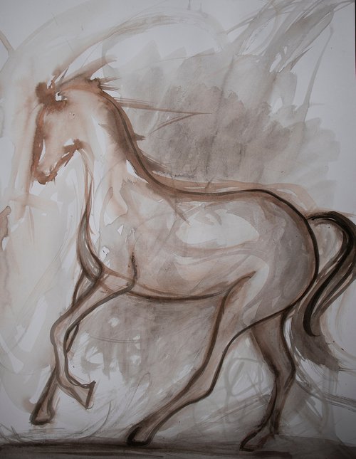 Sepia horse by René Goorman