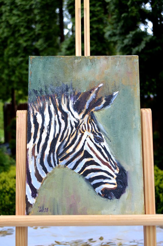 Zebra in profile