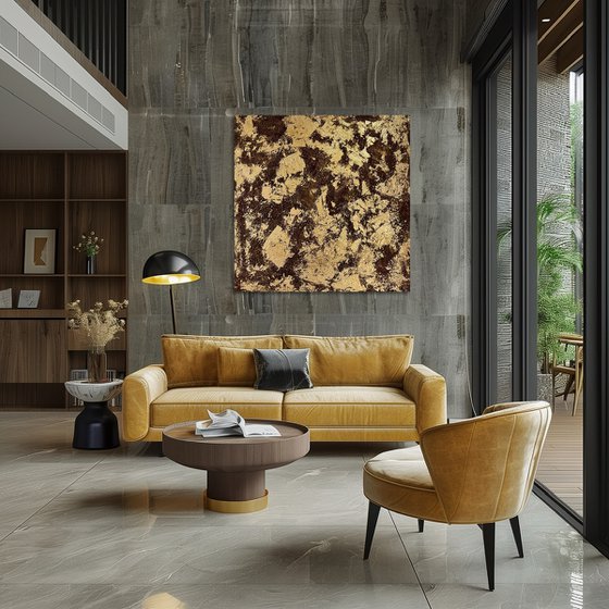 Hand-painted Yellow Star 80x80x4 cm