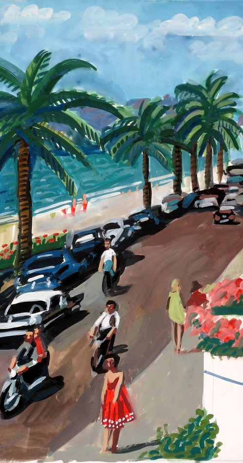 Cannes 1950s - Baie des Anges 2 by Stephen Abela