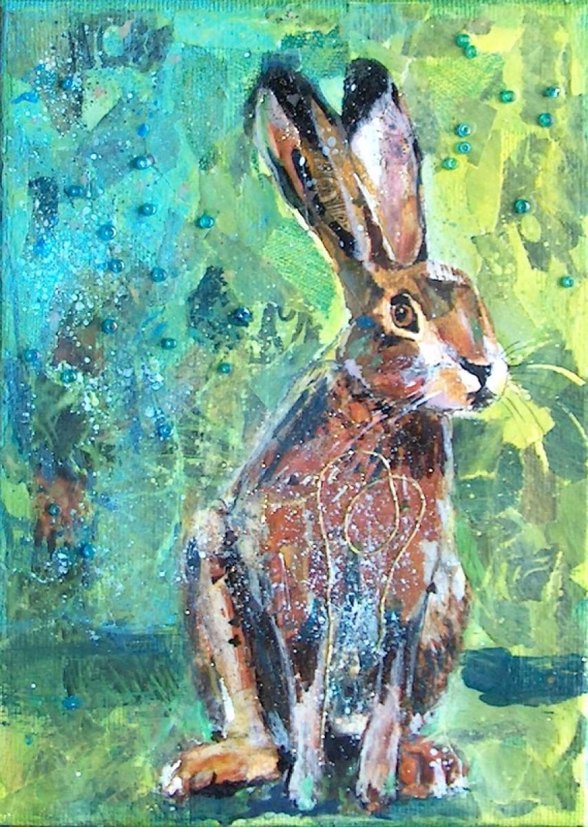Hare (2013) Acrylic painting by Fiona Plaisted Artfinder