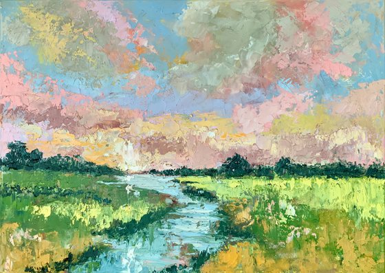 Sunset Over Everglades Waters