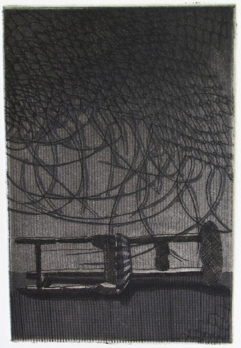 Surrealistic Still Life Etchings & Engravings By Kristina Vatova, 8 X 12", "There Is No One", Original Artwork