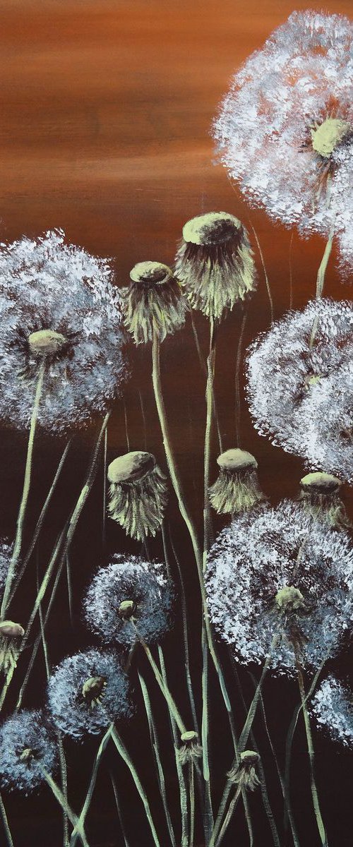 Dandelions II- EXTRA LARGE  Impressionistic Home decor Painting by Danijela Dan