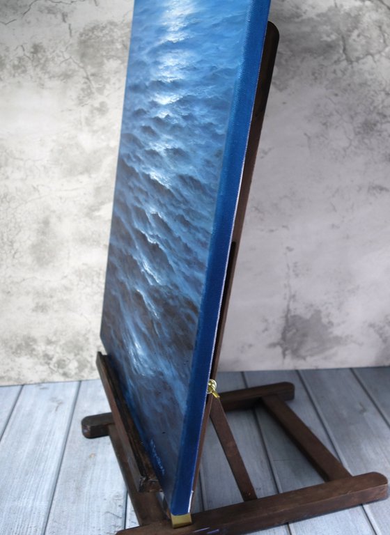 Silent sea - seascape oil painting, ocean painting, sea painting, wave
