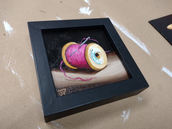 Little Pink cotton reel  still life