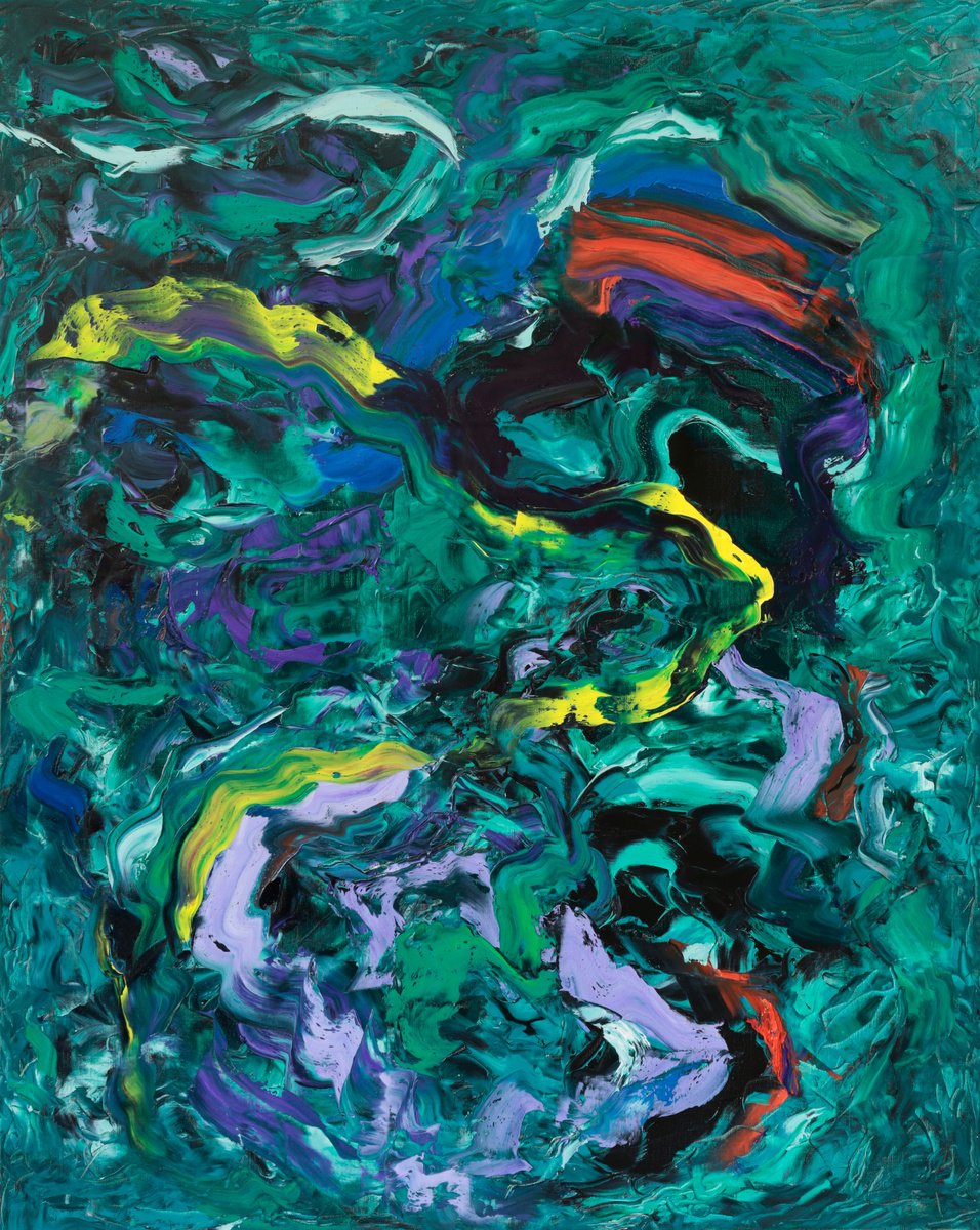 Organic Abstract Oil Painting By Simon Findlay, 47 X 59", The Chaos Of The Soul, Original Artwork