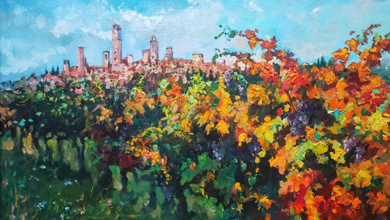 Tuscany, "Vineyard of San Gimignano " by Olga Tsarkova