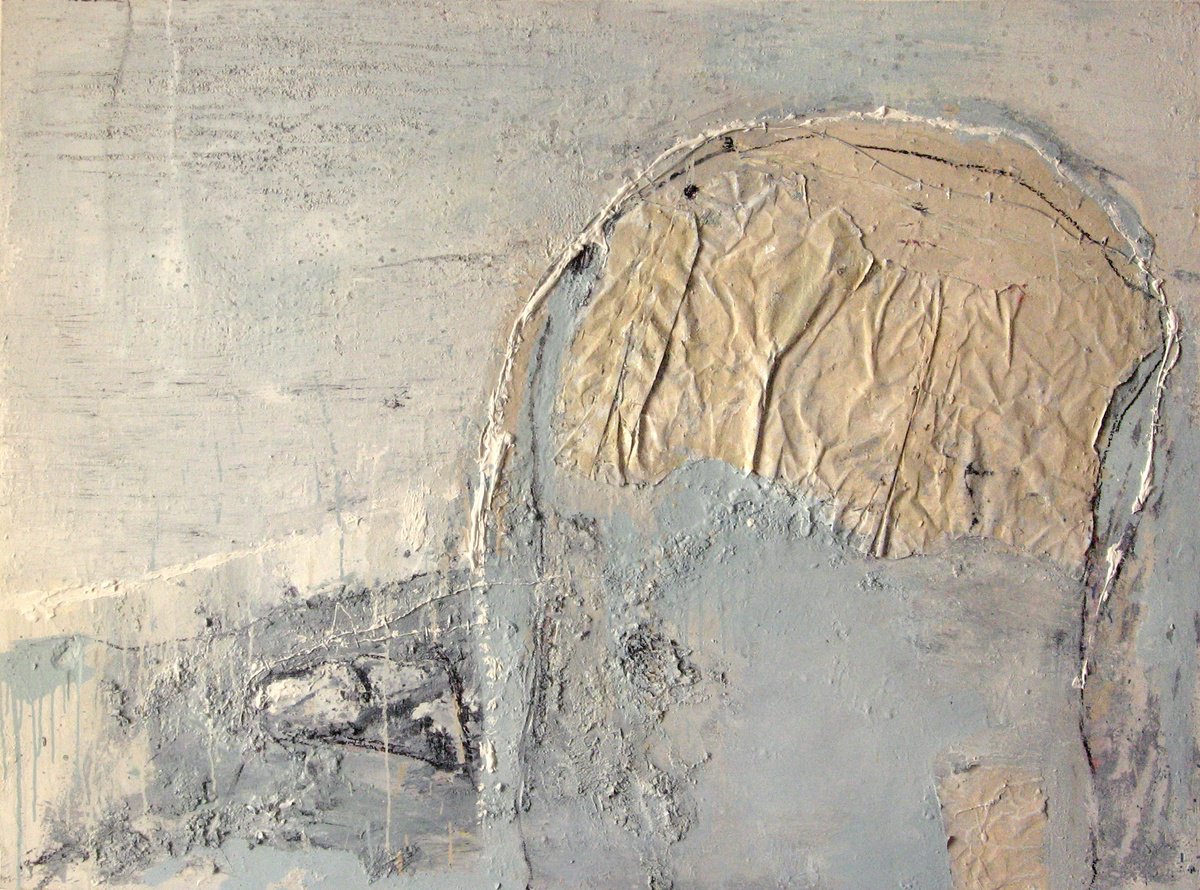 Expressive Abstract Painting By Jaroslaw Broitman, 50 X 37, Untitled 42. 2009, Original Artwork