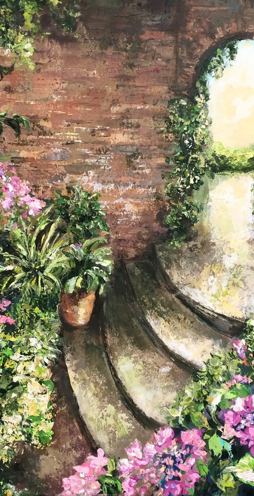 The Walled Garden no 2 (floral landscape) by Colette Baumback