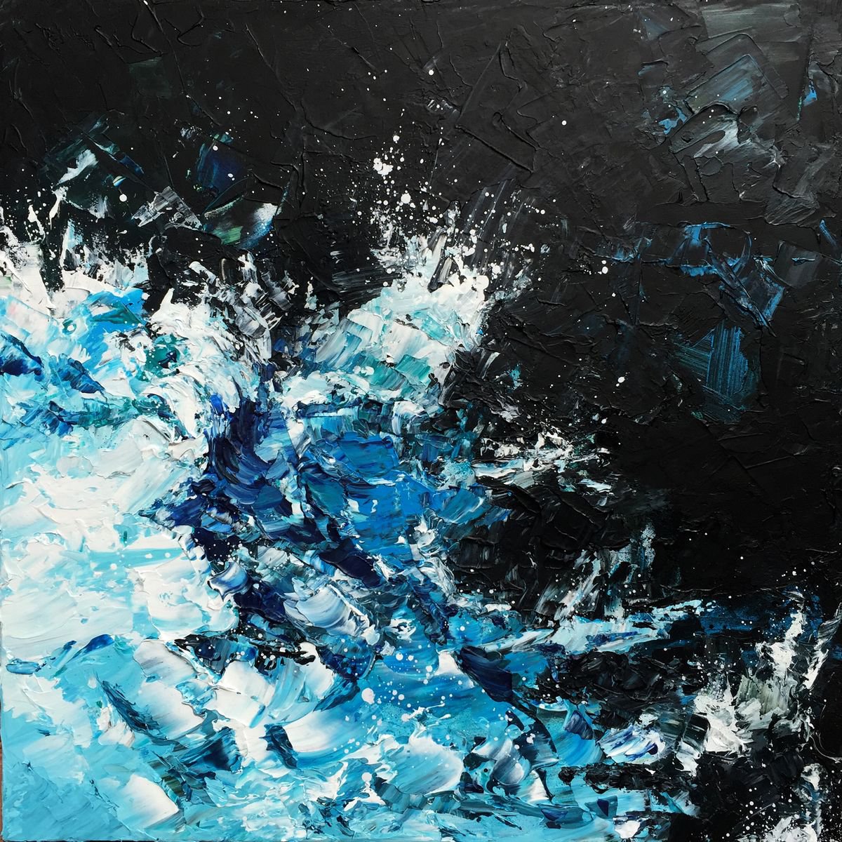 Expressive Landscape Acrylic Painting By Doriana Popa, 18 X 18, Beyond, Original Artwork