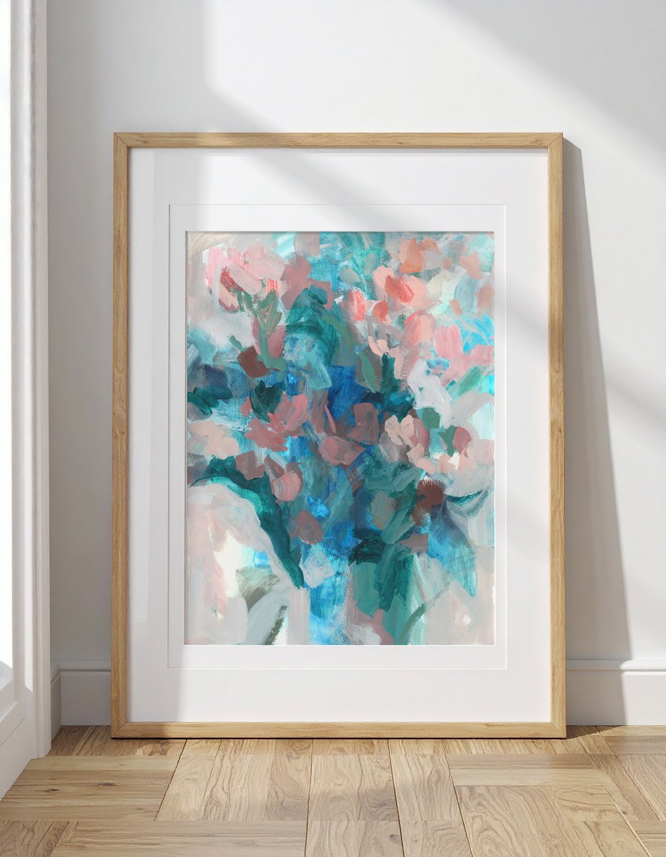 Organic Botanical Acrylic Painting By Dena Adams, 18 X 24, Song Of Nature 3 (Floral Abstract Study), Original Artwork