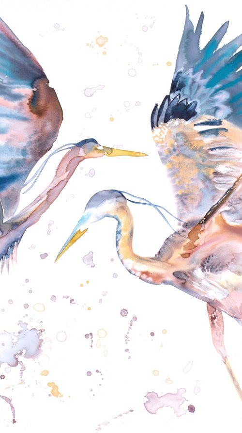 Herons in Flight No. 9 by Elizabeth Becker