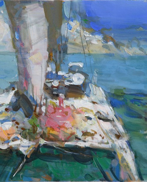 Landscape with boat by Eugene Segal