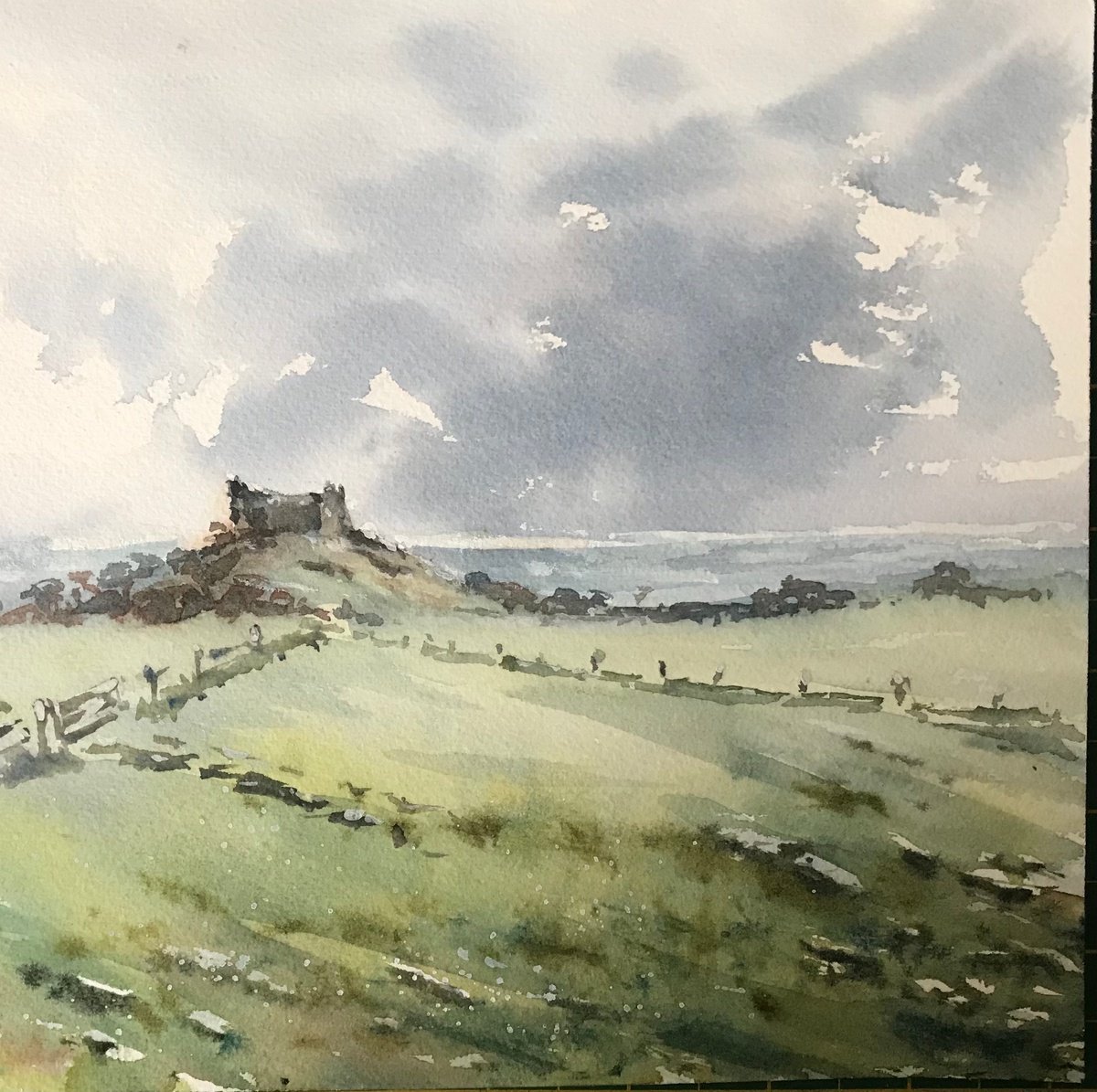 Carreg Cennen in winter by Vicki Washbourne