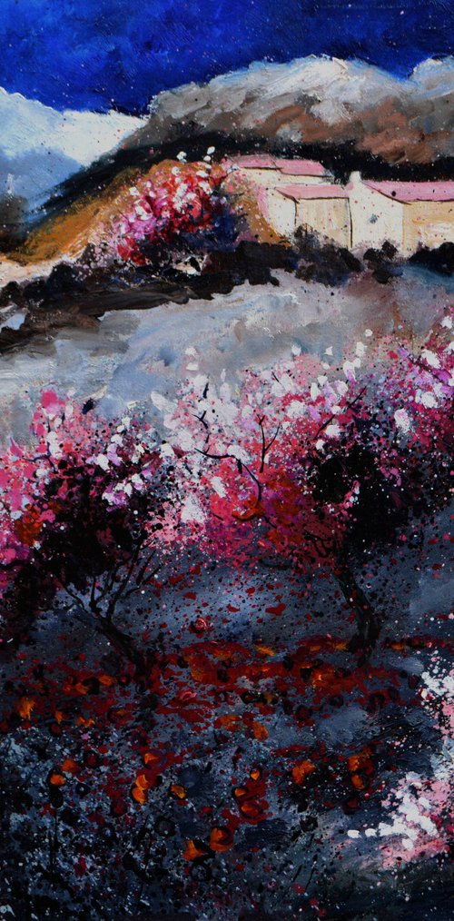 Pink trees in Provence by Pol Henry Ledent