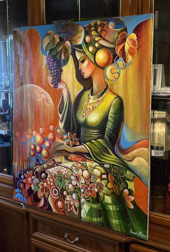 " Woman with Grapes "