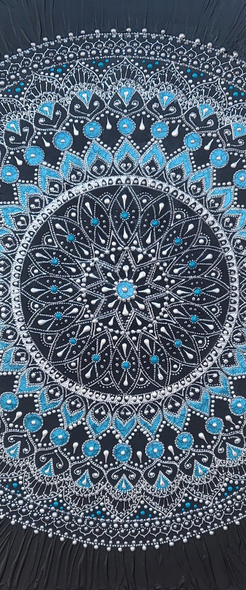 Mandala Canvas Art, Turquoise by Exclusive Arts