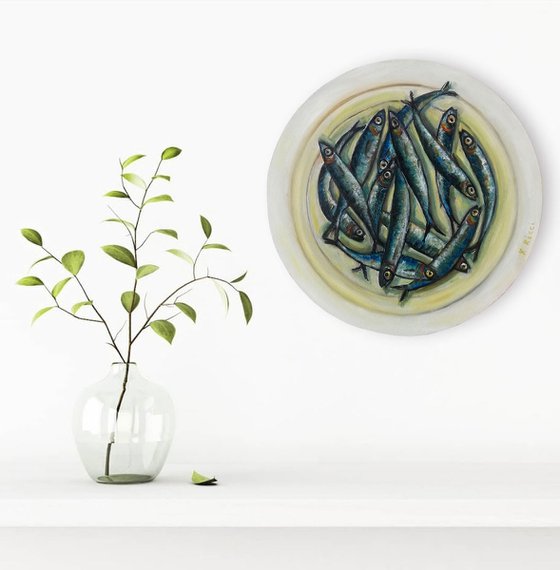 Anchovies in a Plate