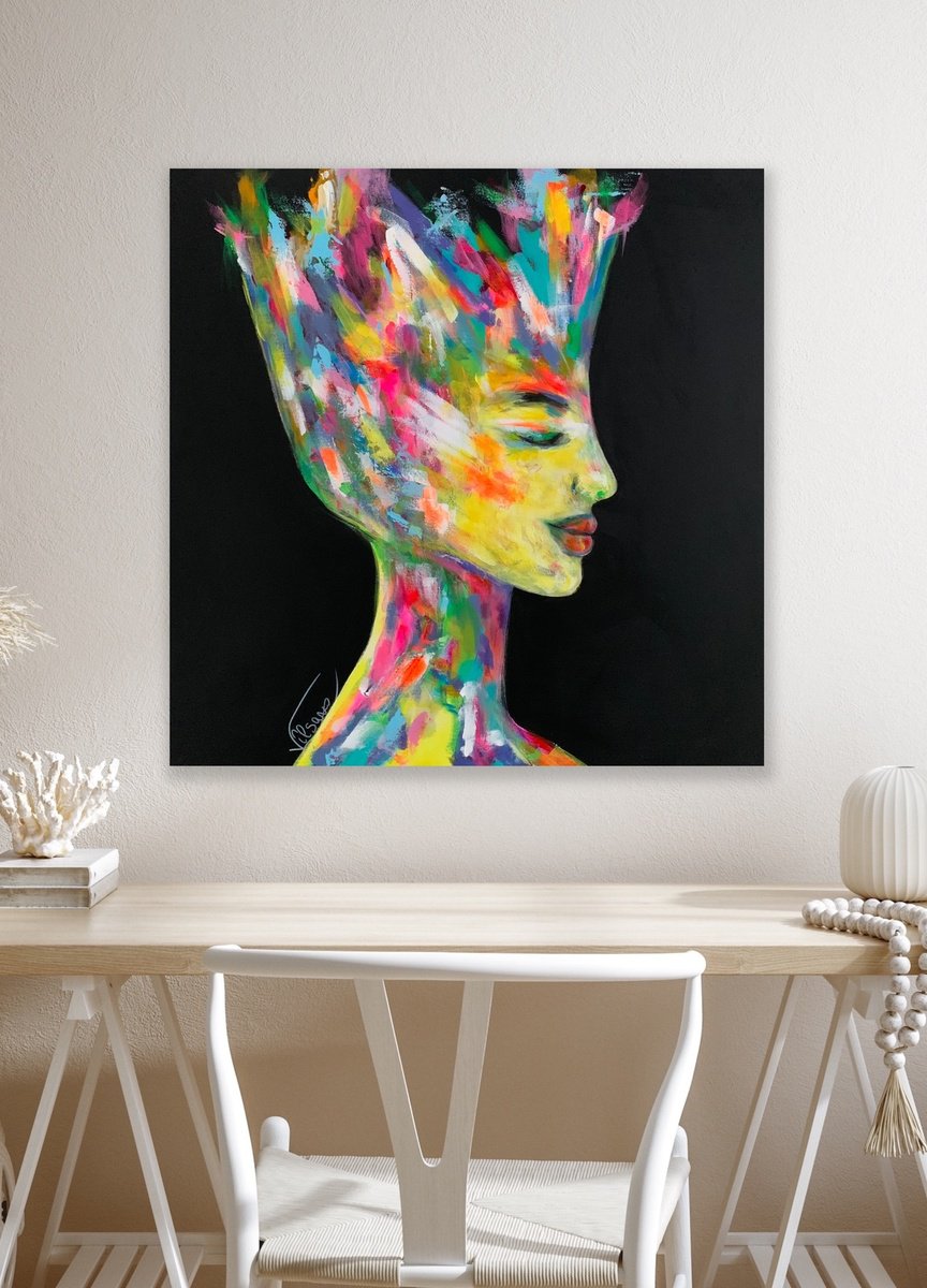 Organic Abstract Acrylic Painting By Veronica Vilsan, 31 X 31", Mystery, Original Artwork