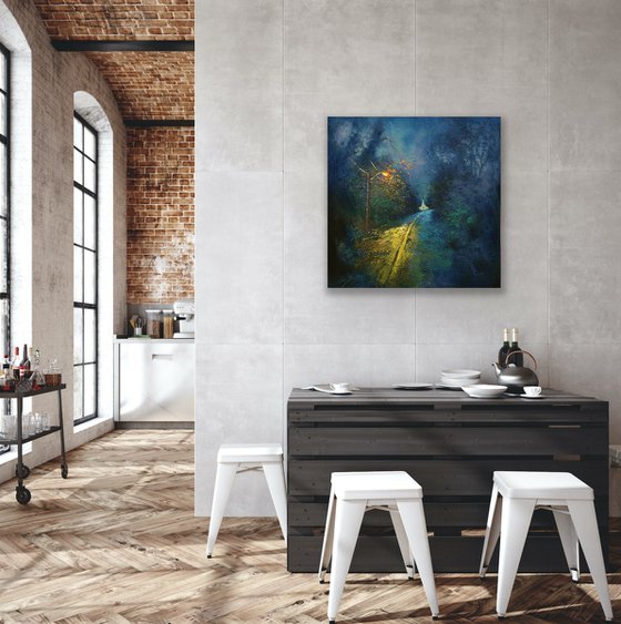 Blue Rain and White Church