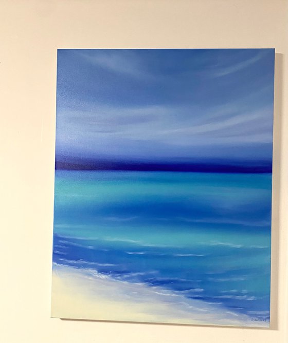 Calm azure sea shore
