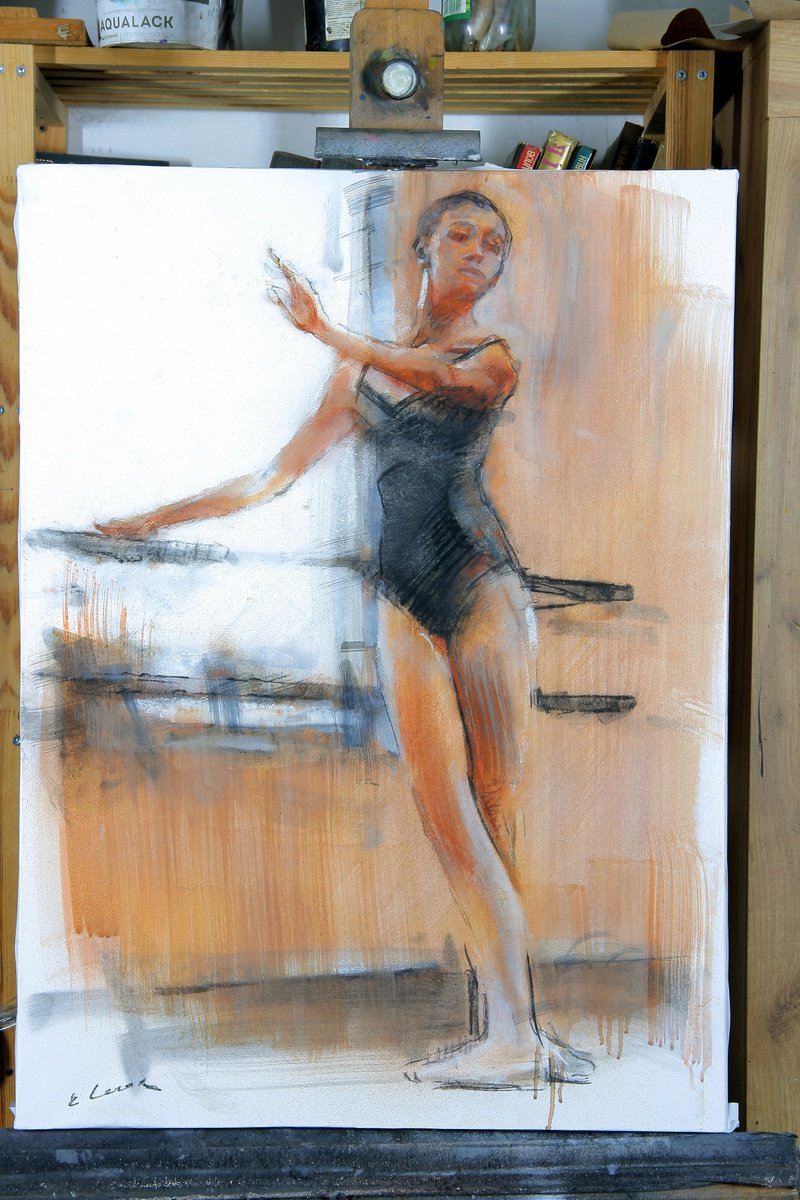 Expressive Charcoal Drawing , Ballerina By Eugene Segal, 22 X 30, Artwork For Sale On Artfinder