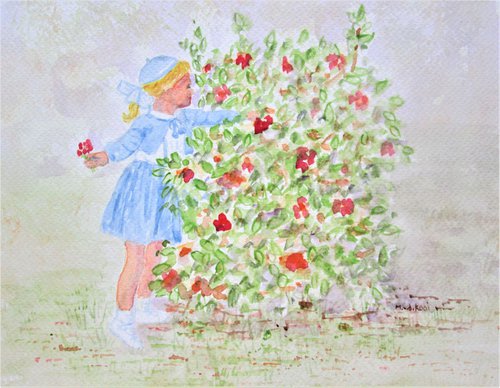 Girl and Flowers by MARJANSART