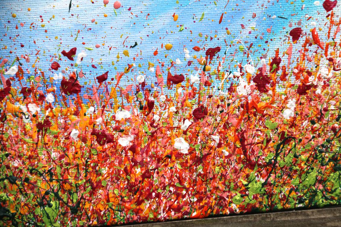 Sunshine Poppies Acrylic Painting By Shazia Basheer Artfinder