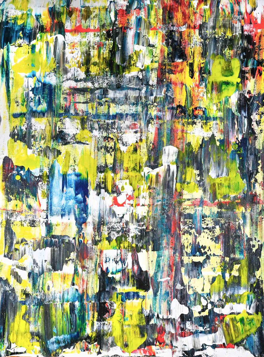 Abstract Acrylic Painting By Sumit Mehndiratta, 19 X 24", Composition 409, Original Artwork