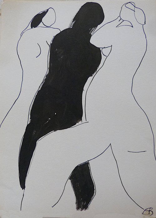 Surrealist Erotic Drawing 1, 24x32 cm by Frederic Belaubre