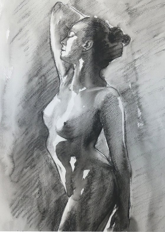 Standing female nude