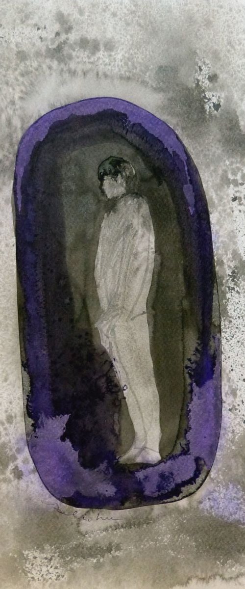 Figure 19P3 , Acrylic on paper 29x42 cm by Frederic Belaubre