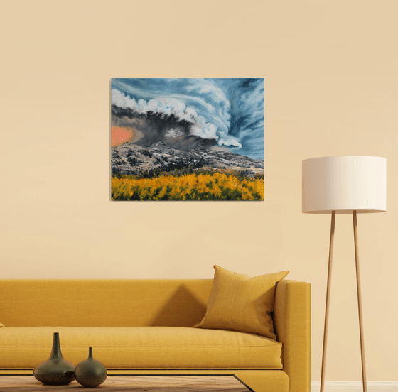 Landscape - Thunderstorms - "Storm Over the Killdeer Mountains"