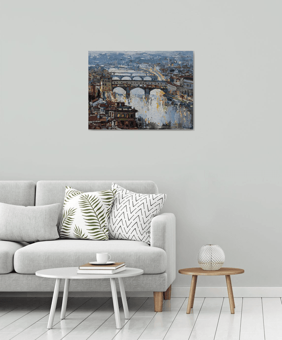 The bridges of Florence - Italy Landscape painting