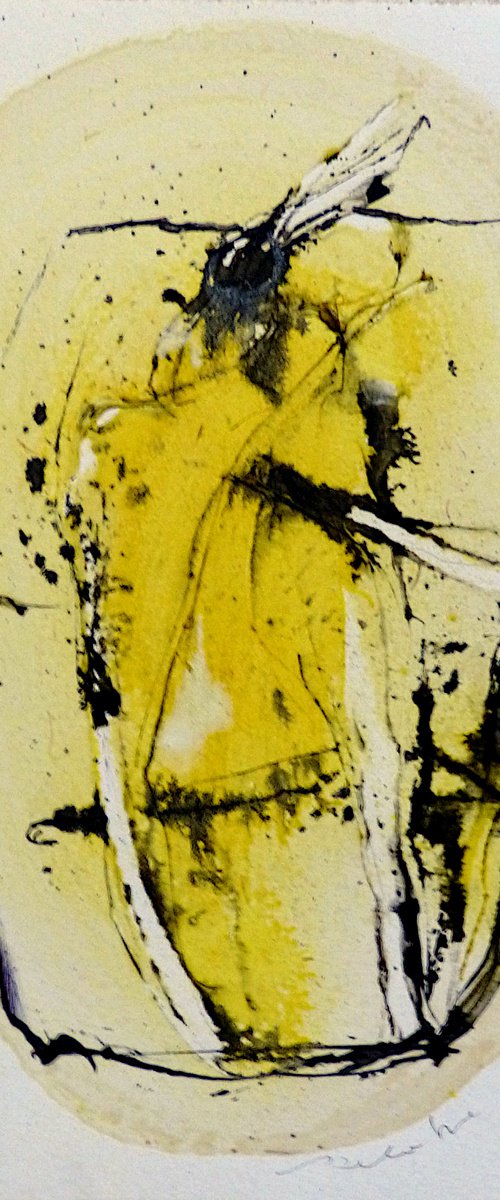 The Yellow Abstract 1, 21x29 cm by Frederic Belaubre