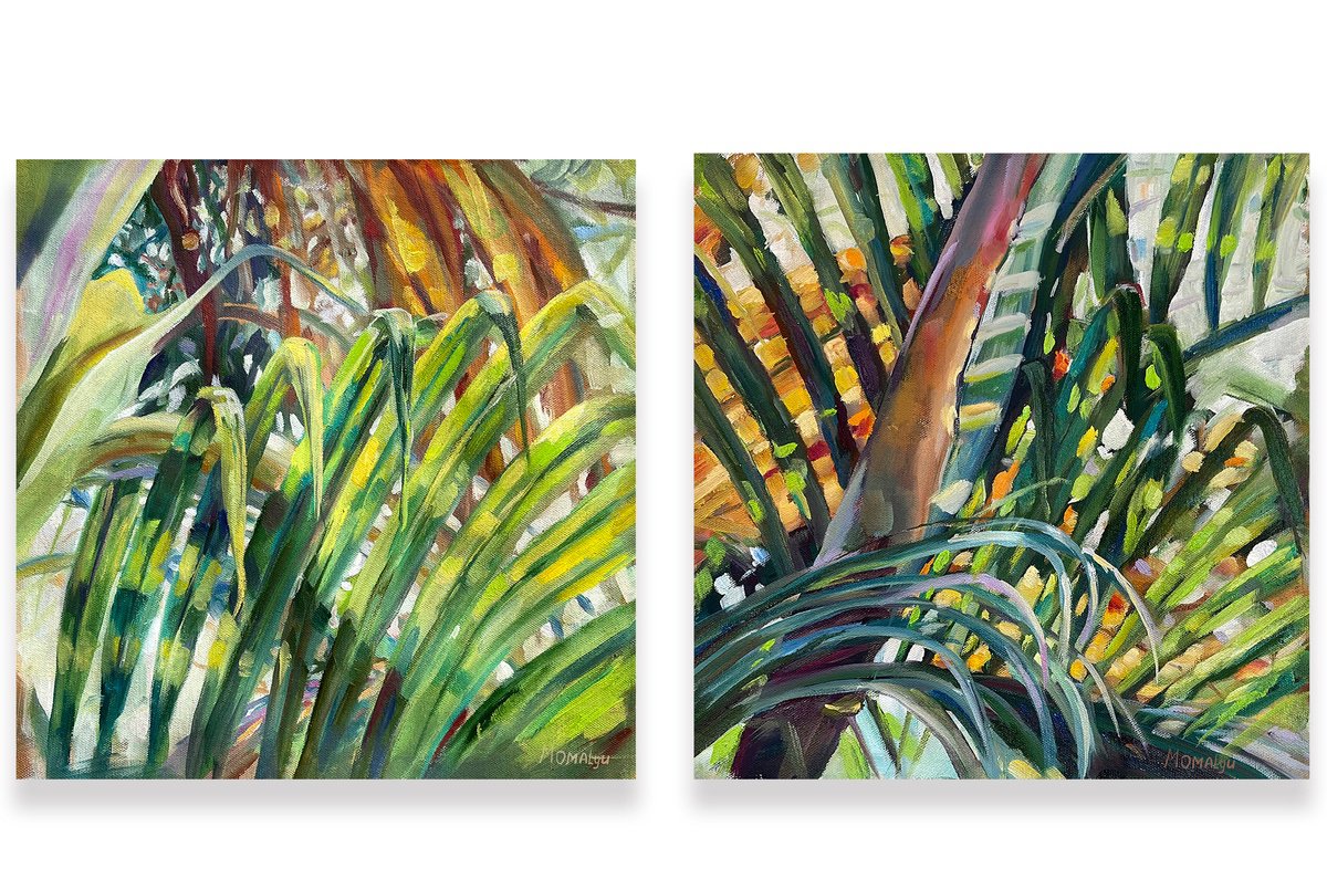Tropical Symphony Of Colours. Diptych By Momalyu, 12 X 12, Artwork For Sale On Artfinder
