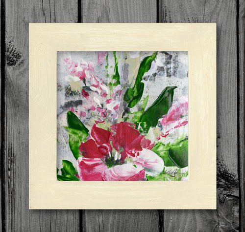 Cottage Flowers 4 - Framed Floral Painting by Kathy Morton Stanion by Kathy Morton Stanion