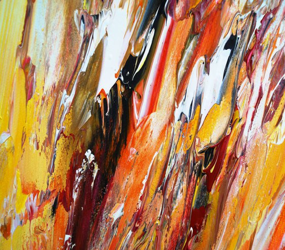 Yellow Red Abstraction XL 1