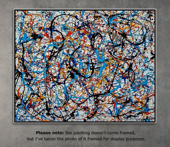 - Samick - (W)120x(H)96 cm. Style of JACKSON POLLOCK. Abstract Expressionism Painting