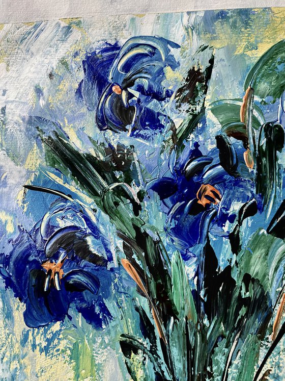 Blue Spring Flowers - Diptych