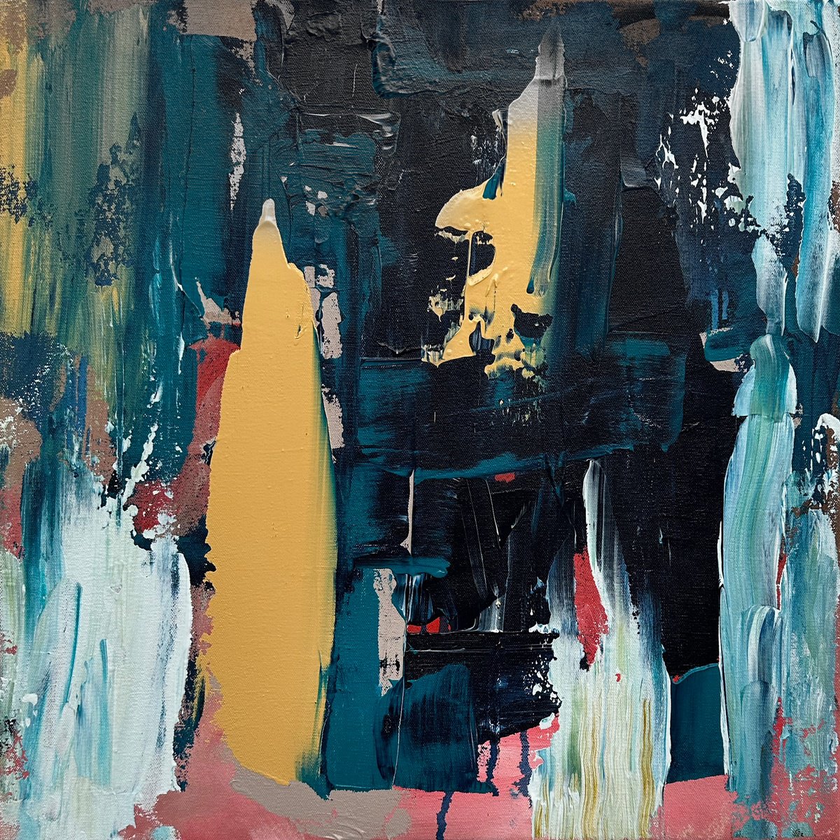 Abstract Acrylic Painting By Omar Obaid, 20 X 20", Wanting To Be Free, Original Artwork