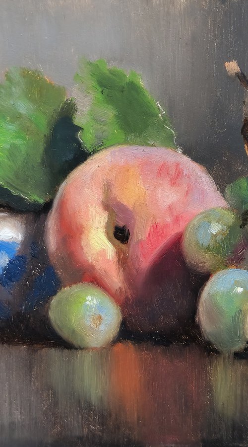 Grapes and Peach by Pascal Giroud