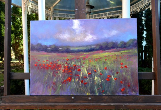 Landscape with poppy field