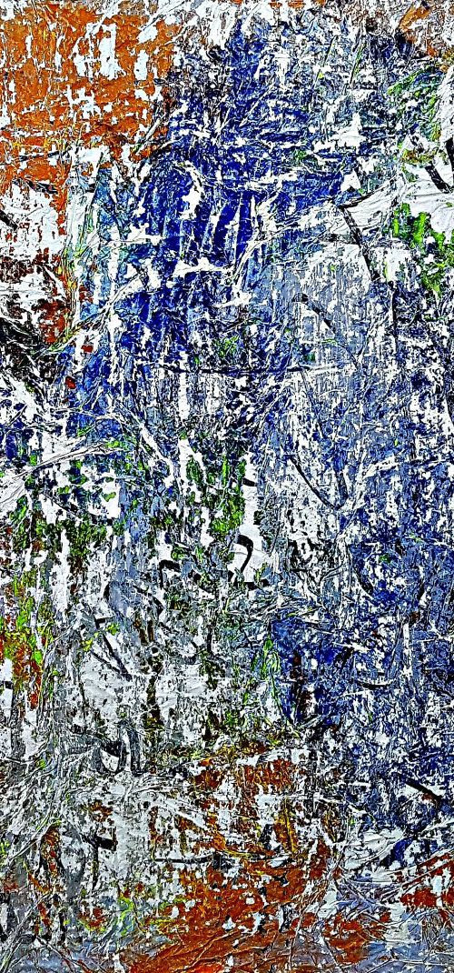 Wall of Love -01- (n.291) - 90 x 80 x 2,50 cm - ready to hang - acrylic painting on stretched canvas by Alessio Mazzarulli