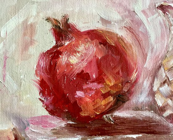 Pomegranate with Poetry and Jug