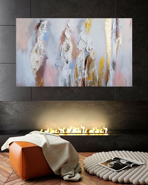 Abstract Wall Art Gold leaf painting by Annet Loginova